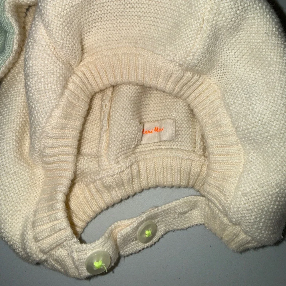 Meri Meri Kids Knit Bunny Bonnet Hat Lot of 2 Cream floppy  Ears photoshoot